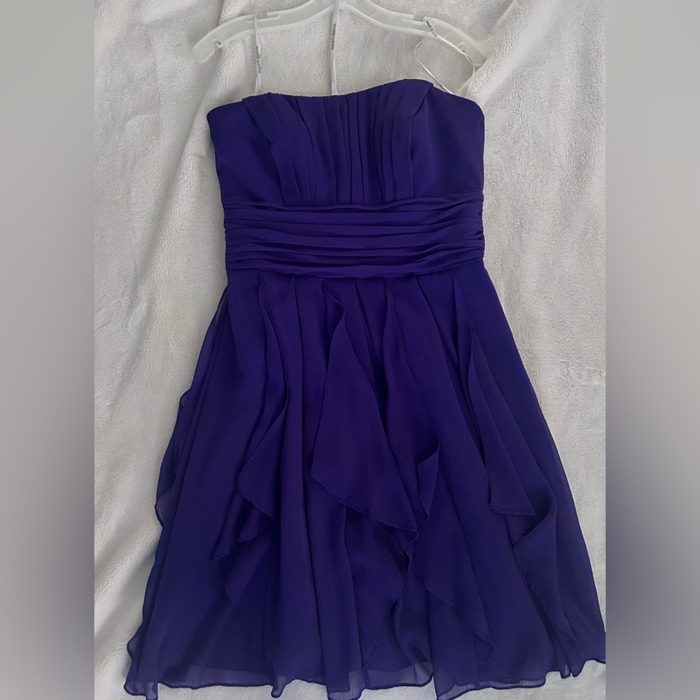 David’s Bridal- Strapless purple dress; like new- worn once as a bridesmaid